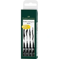 Faber-Castell® PITT® 4 Piece Black Artist Pen Set