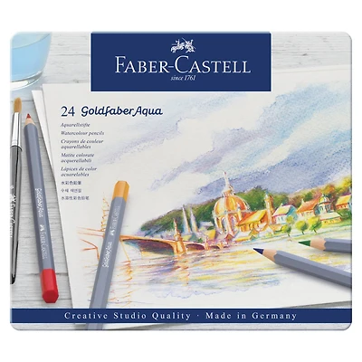 Faber-Castell® Goldfaber Aqua 24 Color Watercolor Pencil Tin Set