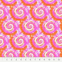 Fabric Editions Pink & Orange Tie Dye Cotton Fabric
