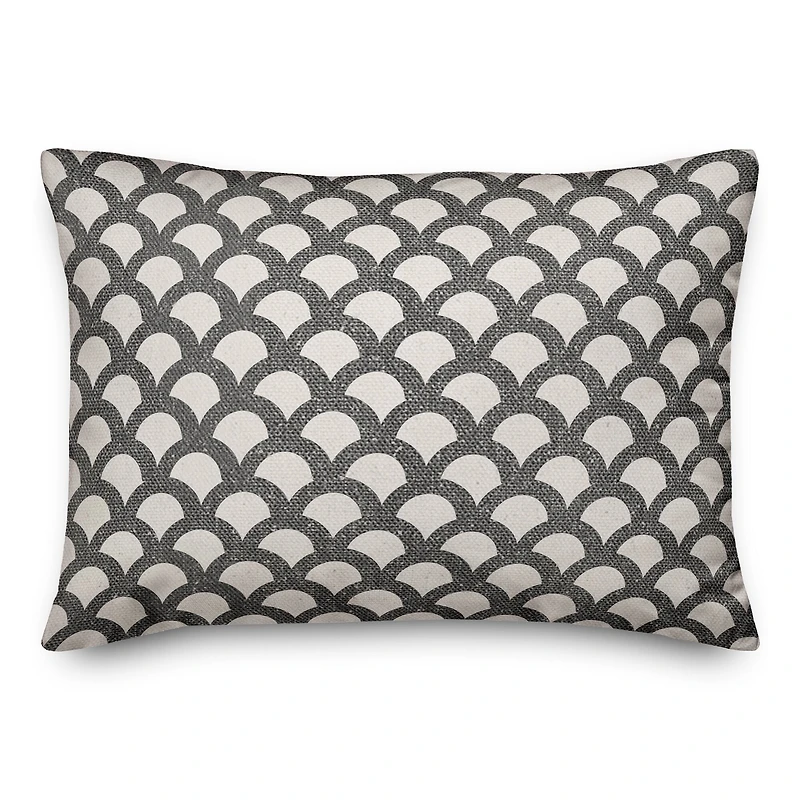 Neutral Scallop Pattern Throw Pillow 14" x 20"