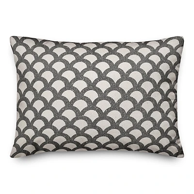 Neutral Scallop Pattern Throw Pillow 14" x 20"