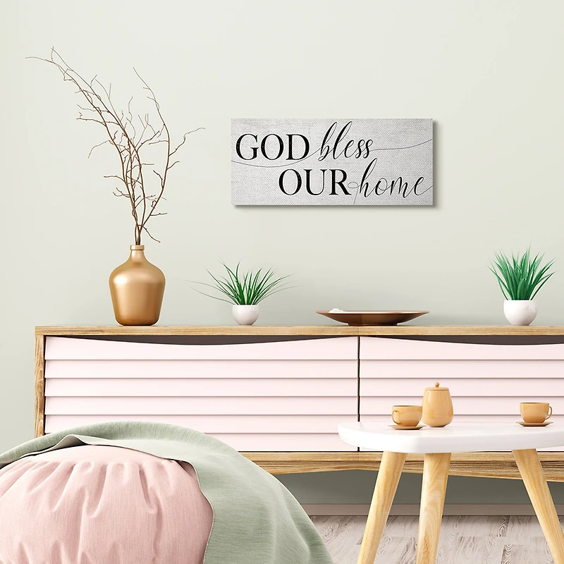 Stupell Industries God Bless Our Home Canvas Wall Art