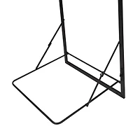 Honey Can Do Black & Maple Collapsible Wall-Mounted Hamper with Laundry Bag & Shelf