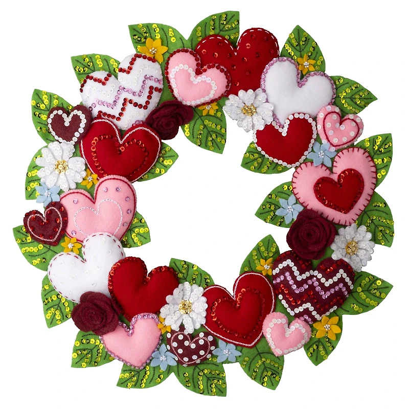 Bucilla® 16.5" Round Love in the Air Felt Wreath Applique Kit
