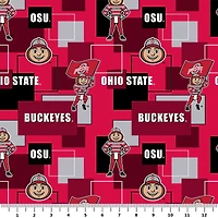 NCAA Ohio State University Buckeyes Block Cotton Fabric