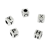 12 Packs: 390 ct. (4,680 total) 6mm Silver Alphabet Cube Crafting Beads by Bead Landing™