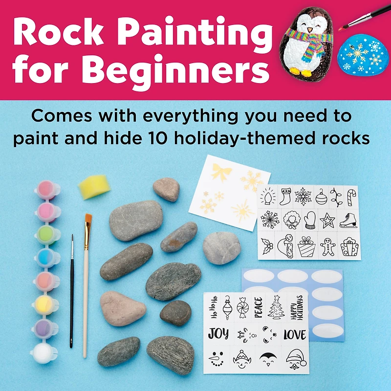 Creativity for Kids® Holiday Hide & Seek Rock Painting Kit