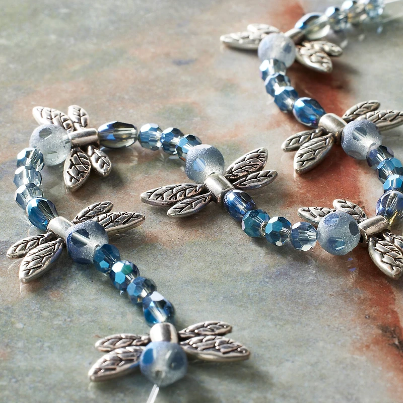 Silver & Blue Dragonfly Mix Beads by Bead Landing™
