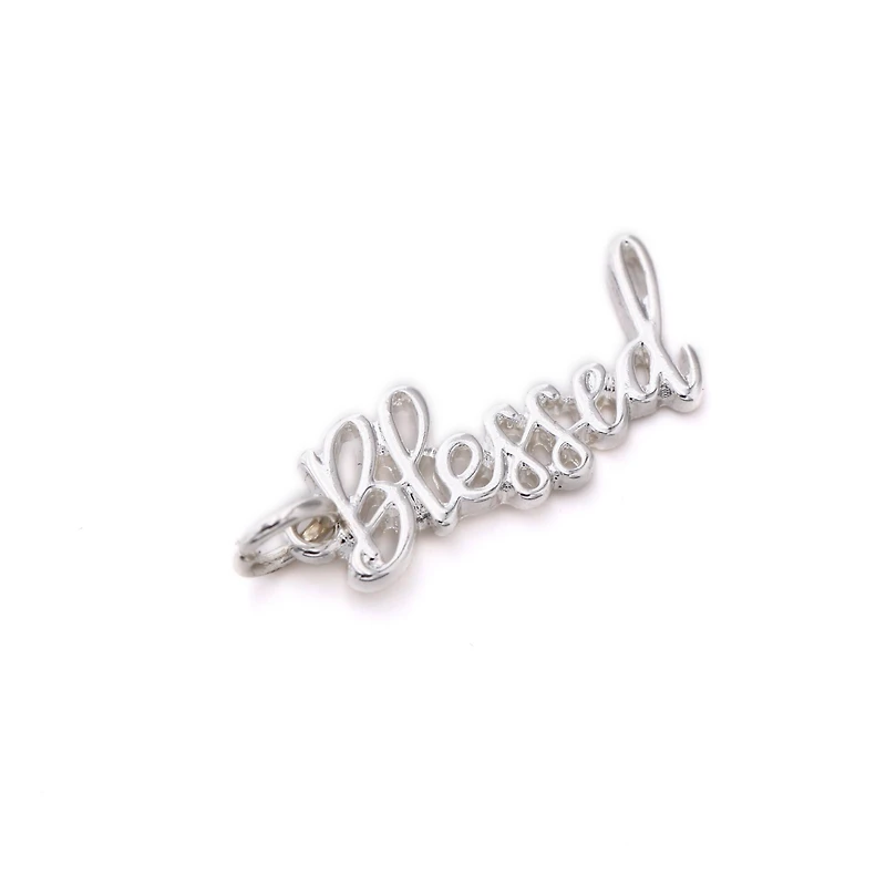 Charmalong™ Silver Plated Blessed Charm by Bead Landing™