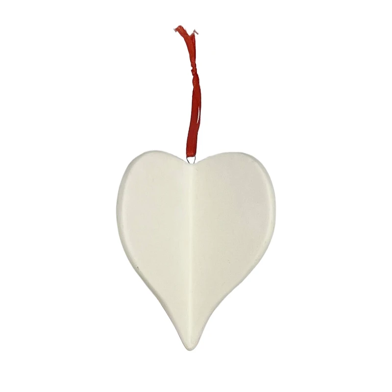 4" DIY Ceramic Slatted Heart Ornament by Make Market®
