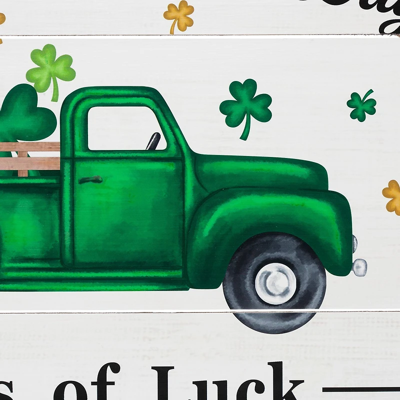 Glitzhome® 24" St. Patrick's Truck Wooden Wall Décor