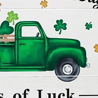 Glitzhome® 24" St. Patrick's Truck Wooden Wall Décor