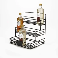 Mind Reader Black 4 Compartment Bottle Organizer Holder & Storage