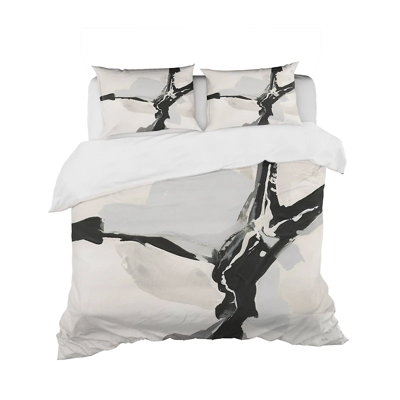 Designart 'Abstract Neutral III' Geometric Bedding Set