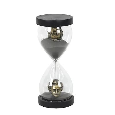 8.25" Black & Gold Poe's Head Hourglass Tabletop Décor by Ashland®