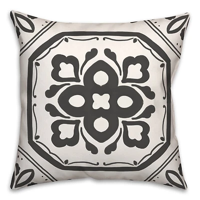 Black Medallion I 18" x 18" Throw Pillow