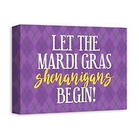 Let Shenanigans Begin Mardi Gras Canvas Wall Art