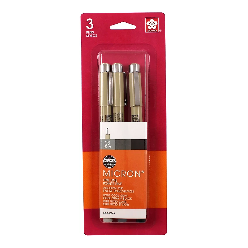 Pigma® Micron™ Black & Gray 3 Piece Fine Line Pen Set