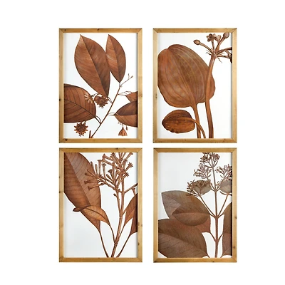 Hello Honey® Wood Framed Orange Botanical Wall Décor, 4ct.