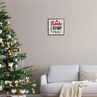 Stupell Industries Santa Stop Here Retro Holiday Framed Giclee Art