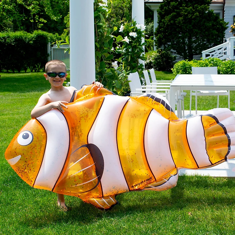 Swimline 6ft. Orange Clown Fish Pool Inflatable Raft