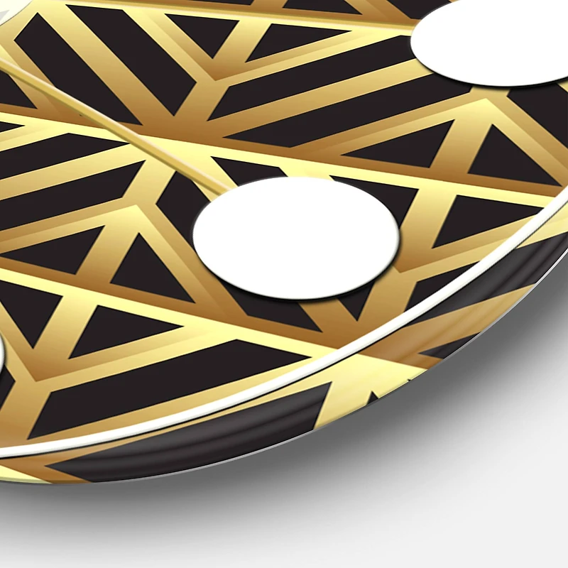 Designart 'Golden Luxury Metallic Geometrics Xiv Mid-Century Modern Wall Clock