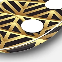 Designart 'Golden Luxury Metallic Geometrics Xiv Mid-Century Modern Wall Clock