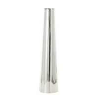 Silver Stainless Steel Metal Minimalistic Tall Floor Cone Vase