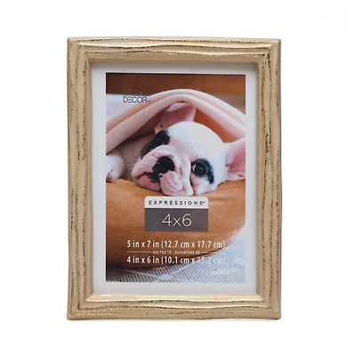 Expressions™ 4" x 6" Gilded Faux Wood Frame with Mat by Studio Décor®