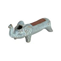 Hello Honey® 5.75" Gray Stoneware Elephant Match Holder