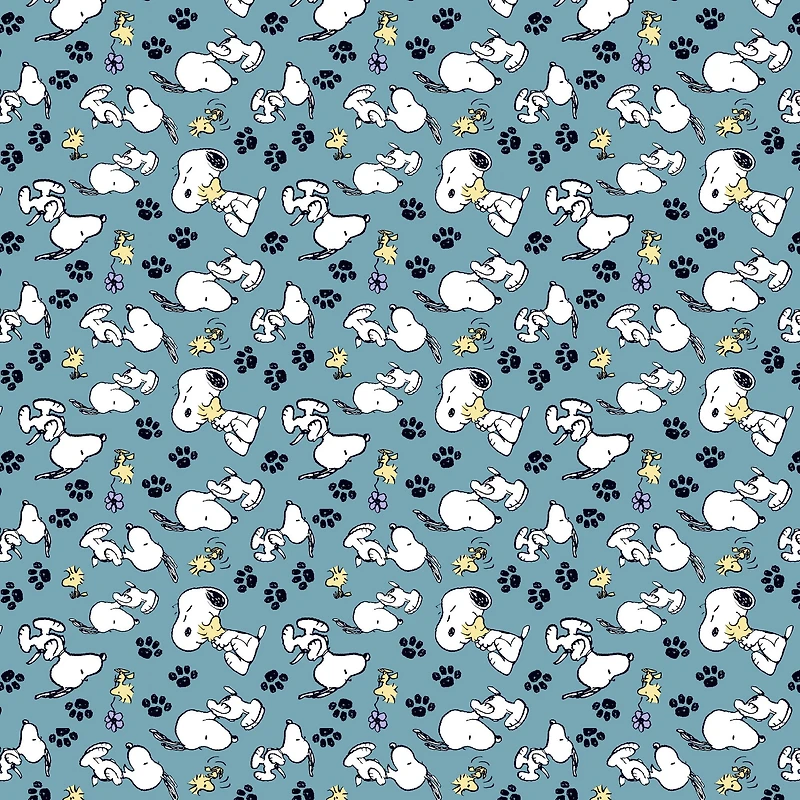 Peanuts® Snoopy & Woodstock Playing Cotton Fabric