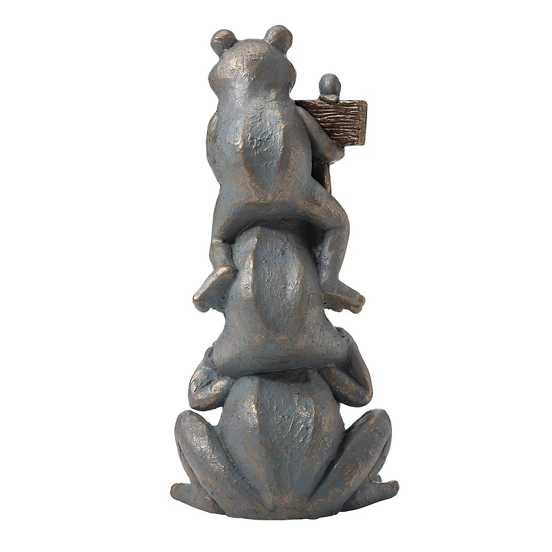 Glitzhome® 28" Bronze Stacked Frog Statue