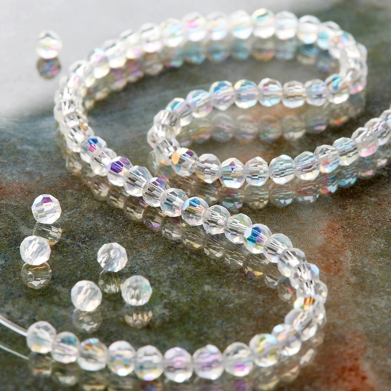 Crystal Faceted Glass Round Beads, 3mm by Bead Landing™