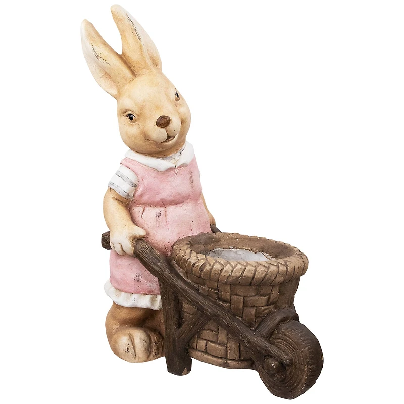18.75" Girl Rabbit Outdoor Easter Garden Planter
