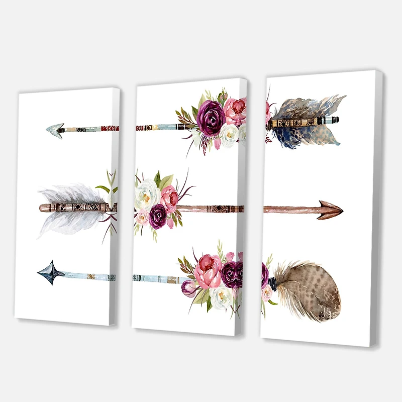 Designart - Ethnic Feathers and Flowers On Native Arrows III