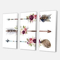 Designart - Ethnic Feathers and Flowers On Native Arrows III