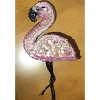 Crystal Art Beadwork Kit For Creating Brooch Flamingo