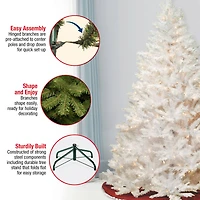 6.5ft. Pre-Lit Winchester White Pine Artificial Christmas Tree, Clear Lights