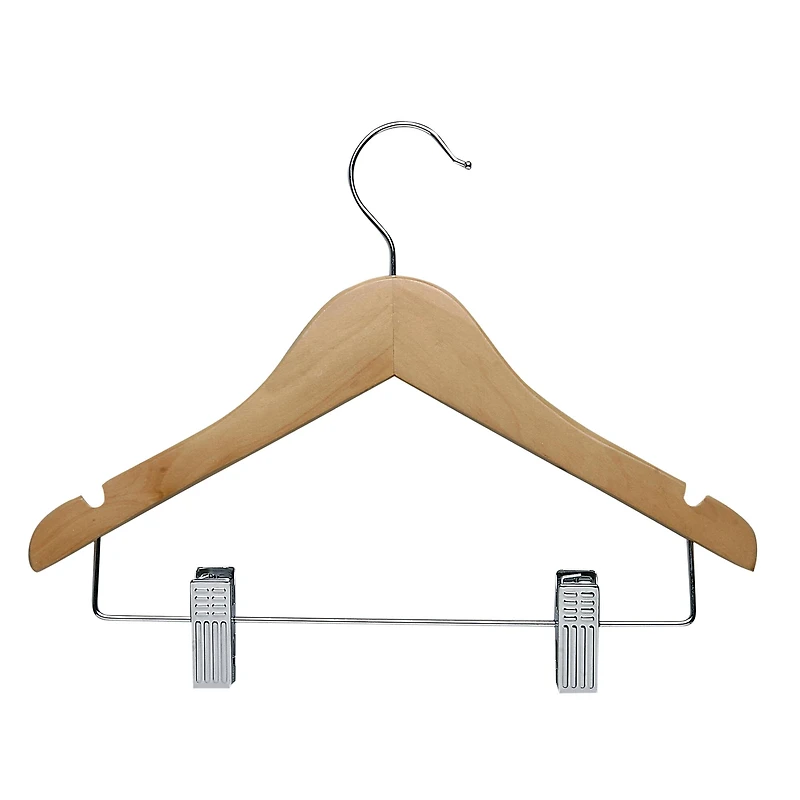 Honey Can Do Kids Wood Hangers With Clips, 10ct.