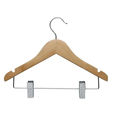 Honey Can Do Kids Wood Hangers With Clips, 10ct.