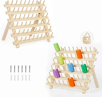 NEX™ Natural 60-Spool Wooden Sewing Thread Organizer Rack, 2ct.