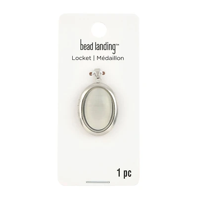 White & Rhodium Oval Locket by Bead Landing™