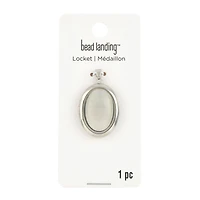 White & Rhodium Oval Locket by Bead Landing™