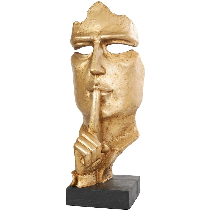 3ft. Gold Abstract Cutout Quiet Gesture Face Sculpture
