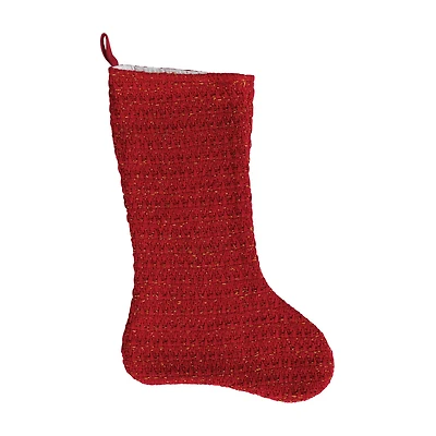 Hello Honey® 20" Red Woven Cotton Stocking Décor
