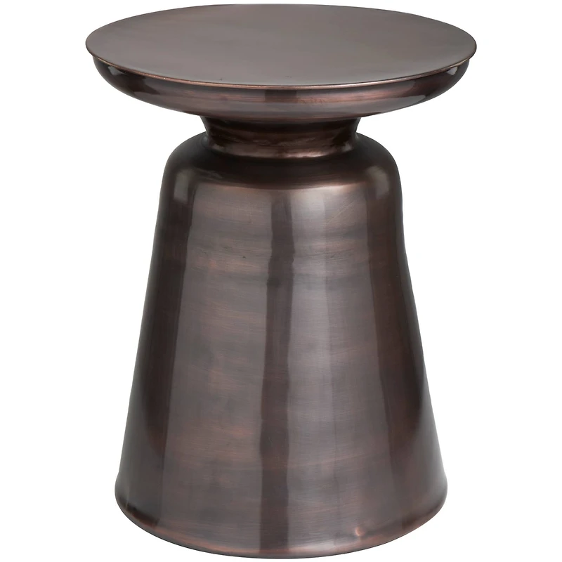 19" Copper Metal Accent Table with Bell Shaped Base