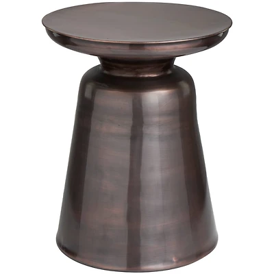 19" Copper Metal Accent Table with Bell Shaped Base 