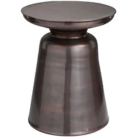 19" Copper Metal Accent Table with Bell Shaped Base 