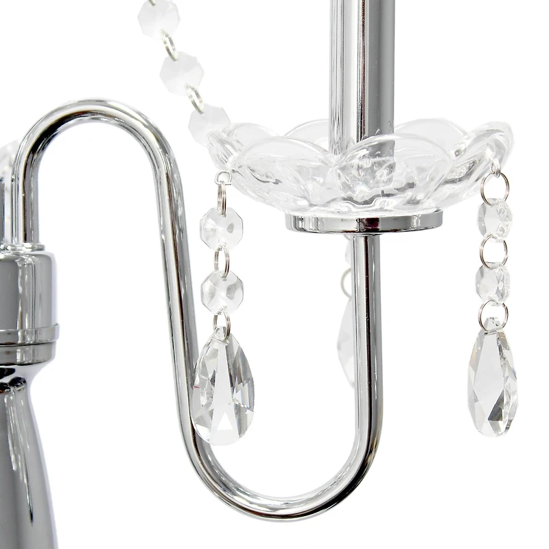 Elegant Designs™ 5ft. Gray Crystal and Chrome Floor Lamp with Drum Shade