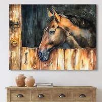 Designart - The Head of A Horse In Stable